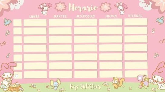 10 Plantillas de Horario Escolar Hello Kitty Listas para Imprimir — 👰 🍰 dream life manifestation