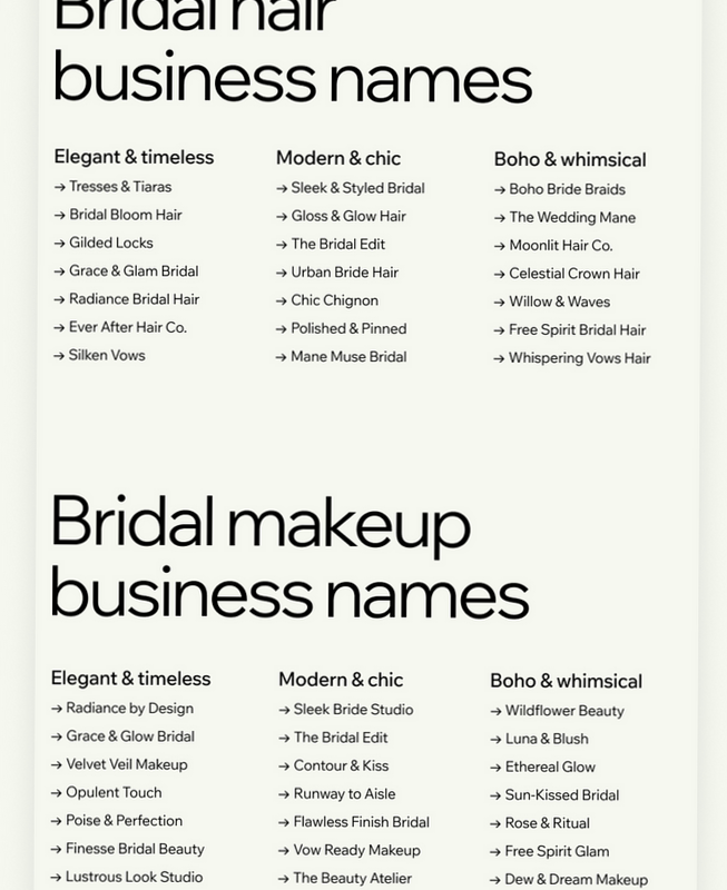 🍰 🥂 100+ Creative Wedding Business Name Ideas | secret to staying productive