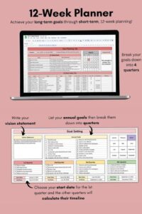 12-Week Google Sheets Planner Templates — 🎨 🪄 romanticize your routine