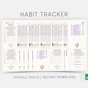 2024 Habit Tracker Planner & Budget Templates for Google Sheets — 🥂 💍 no-stress tracker