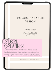 2025-2026 Digital It Girl Planner & Journal | Sep 2025–Jun 2026 — 🎀 ☁️ stay inspired all year long
