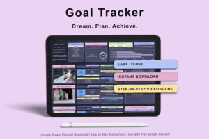 2025 Google Sheet Goal Planner & Tracker — Etsy Digital Design — 🖇️ 📝 no-stress tracker