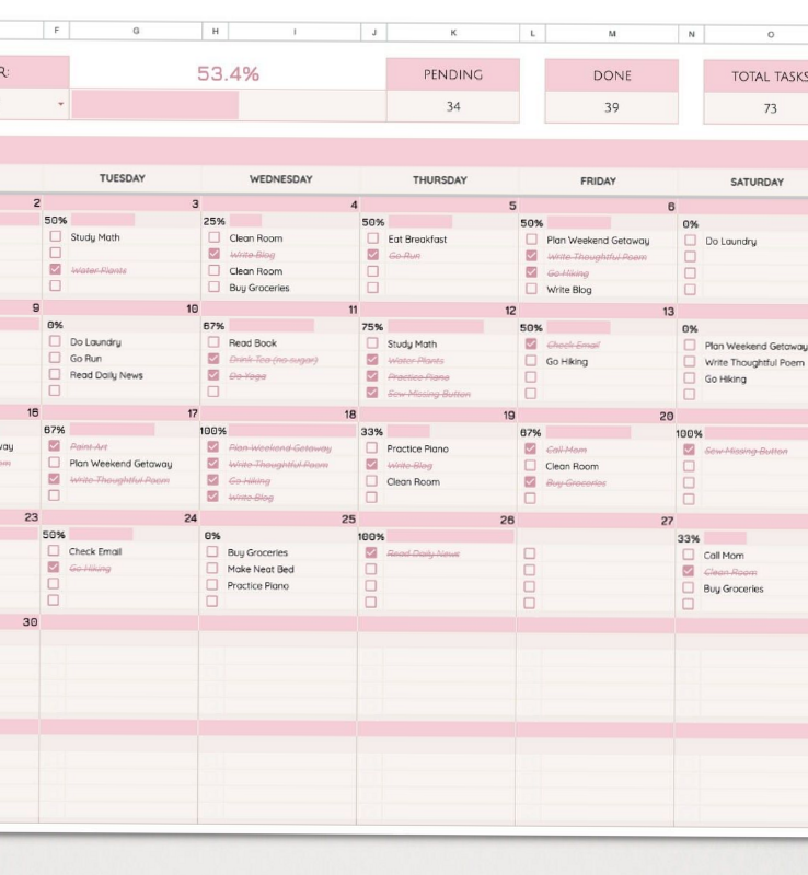 2025 Monthly Calendar Spreadsheet | Google Sheets Planner Template — 🌈 🪄 only tool for life admin