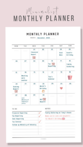2025 Organized Life: Monthly Printable Calendar Design — 💍 🍰 dream life manifestation