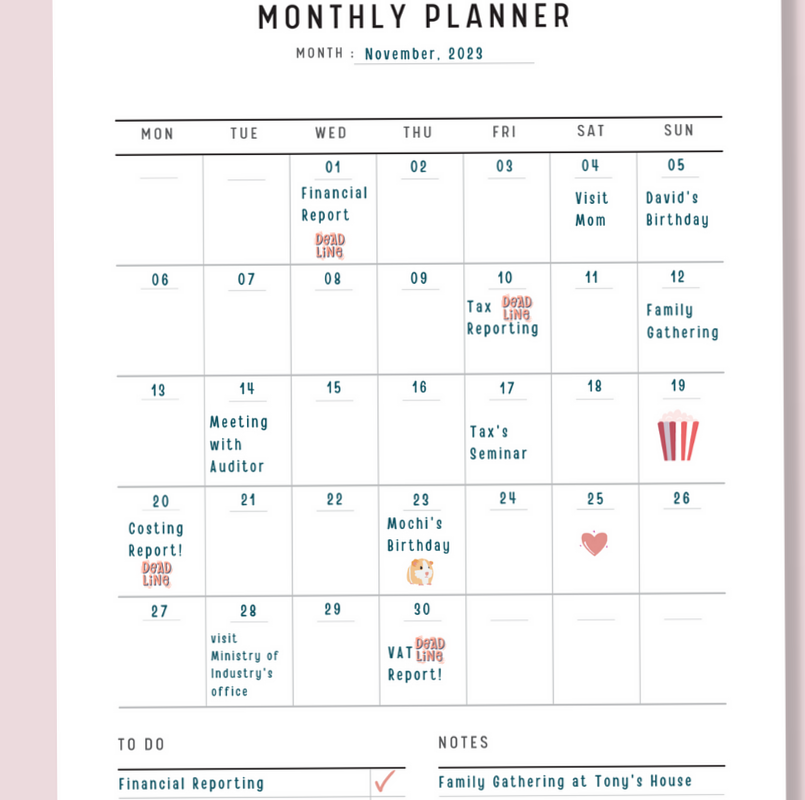 2025 Organized Life: Monthly Printable Calendar Design — 💍 🍰 dream life manifestation