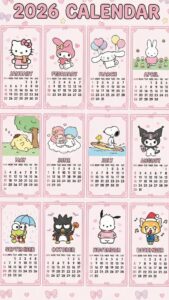 2026 Cute Calendar — Digital Design & Planner Asset — 📊 🖇️ dream life manifestation
