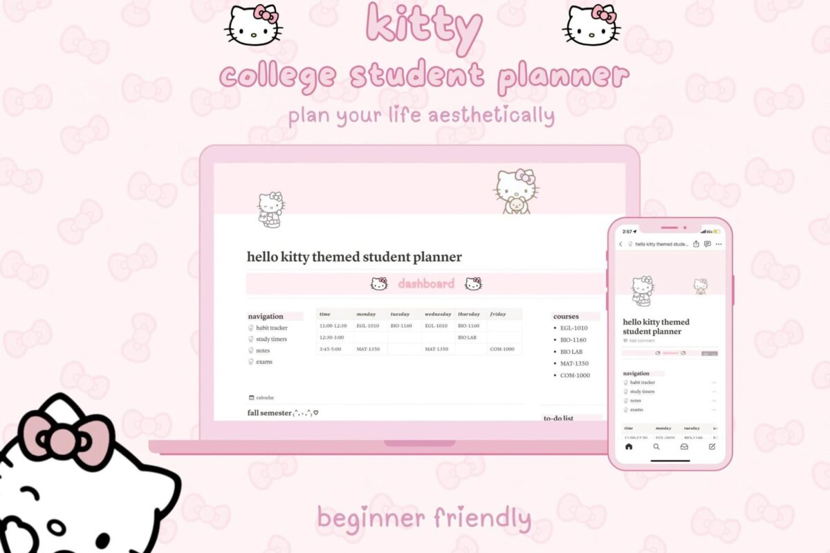 ☁️ ✨ 2026 efficiency hack: Aesthetic Notion Planner: Kitty Student Organizer 2025