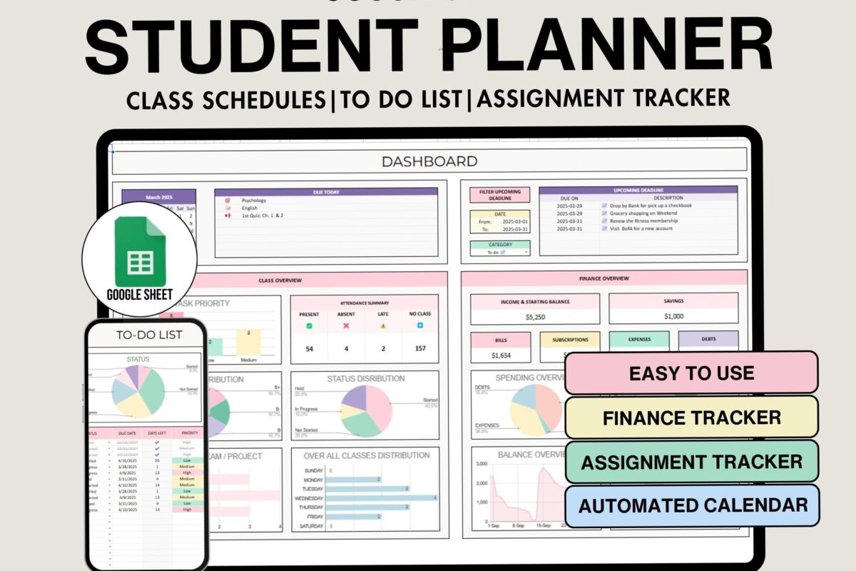 📁 📝 2026 efficiency hack: Comprehensive Student Planner for Google Sheets & Excel