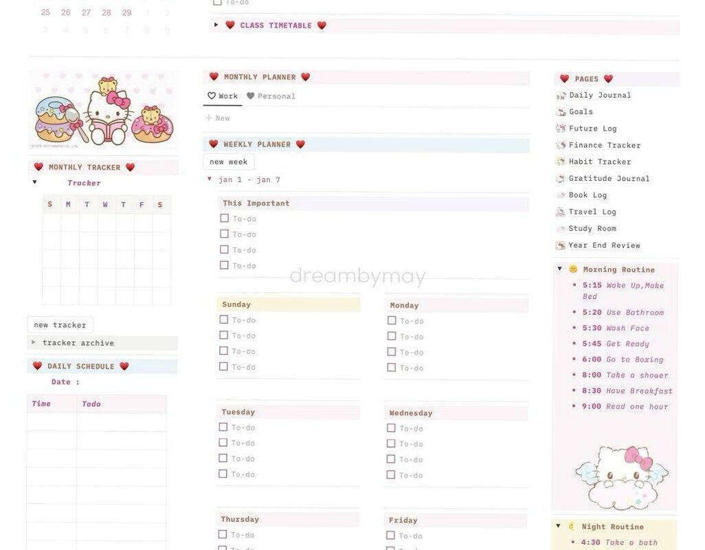 🌿 🎀 2026 efficiency hack: Hello Kitty Notion Template for Creative Planners