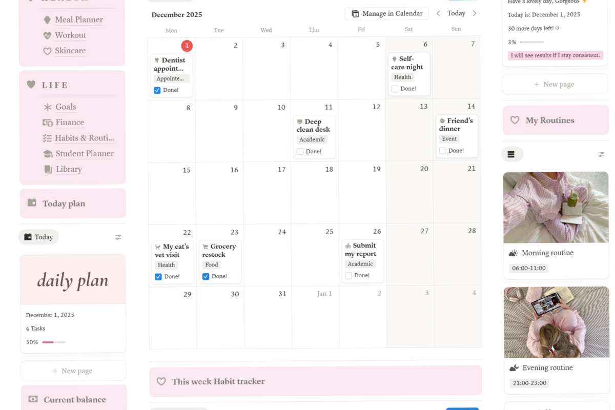 2026 Glow Up Planner | Aesthetic Notion Template for That Girl Era — 🖌️ 🌈 game-changing digital system