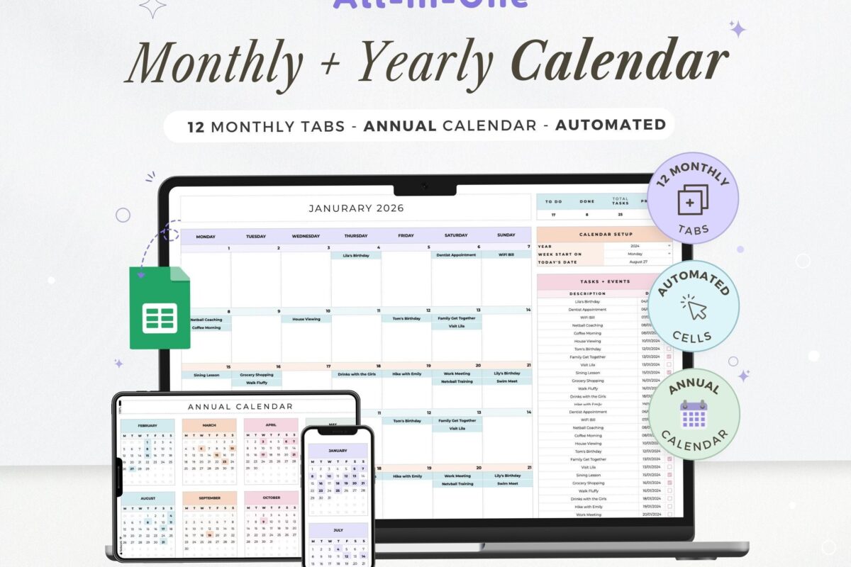 2026 Google Sheets Calendar Templates: Monthly, Weekly & Daily Trackers — 🖌️ 💎 seamless organization hack