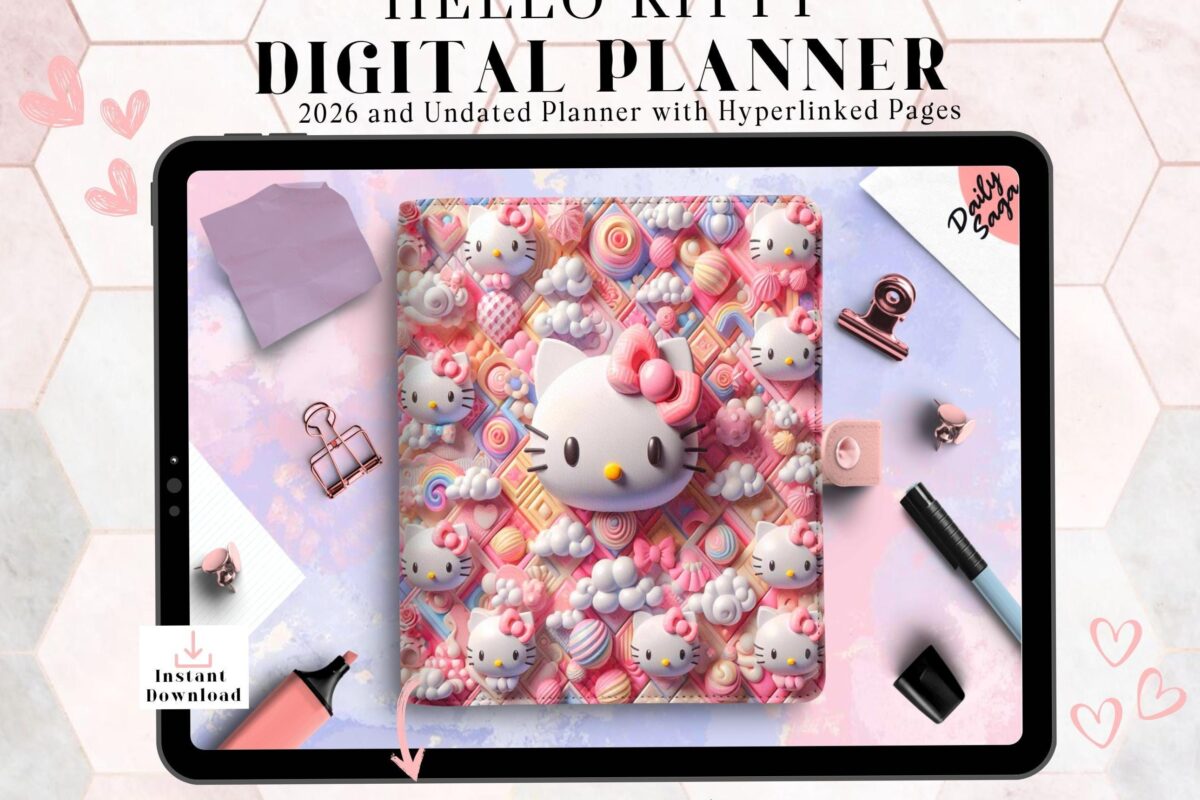☁️ 🕯️ 2026 Pink Digital Planner — Themed GoodNotes Tablet Planner | romanticize your routine