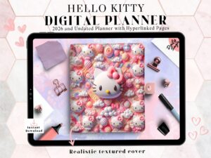 ☁️ 🕯️ 2026 Pink Digital Planner — Themed GoodNotes Tablet Planner | romanticize your routine