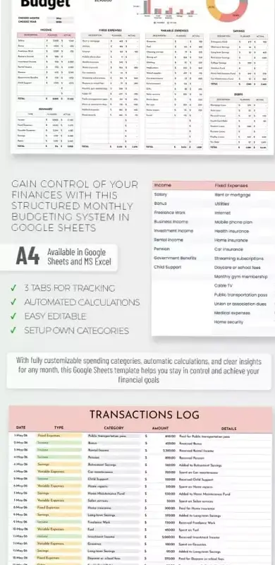 🌸 🥂 300+ Free Budget Templates in Google Sheets & Excel | secret to staying productive