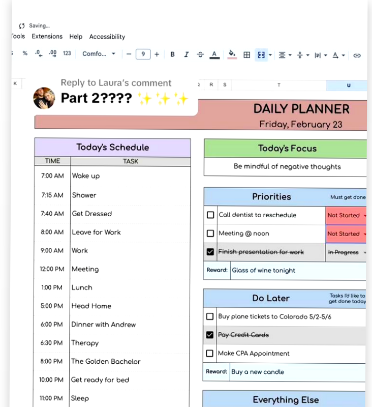 ADHD Planner & Tracker: Google Sheets Template — 💍 💍 no-stress tracker