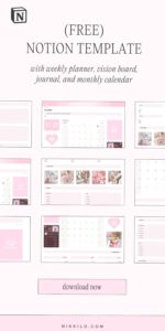 📌 📁 Aesthetic Pink Free Notion Template for Planners & Design | only tool for life admin