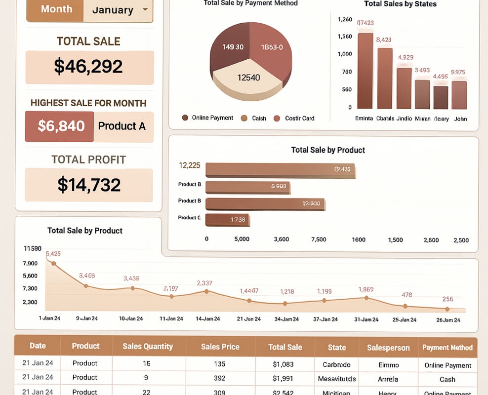 Automated Sales Tracker & Dashboard in Google Sheets — 📝 📝 seamless organization hack