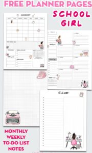 Back to School Girl Planner Pages — Free Printables — 🪄 🪄 stay inspired all year long
