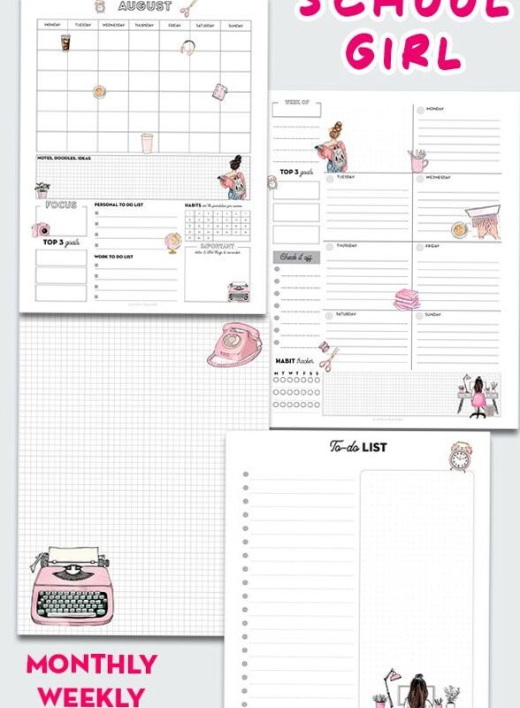 Back to School Girl Planner Pages — Free Printables — 🪄 🪄 stay inspired all year long