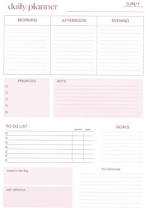 🥂 💍 Basic Pink Daily Planner – A4/Letter/Editable PDF | romanticize your routine