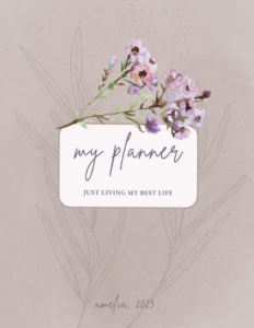 Beige Aesthetic Flower Planner Cover Design — 👰 💌 dream life manifestation