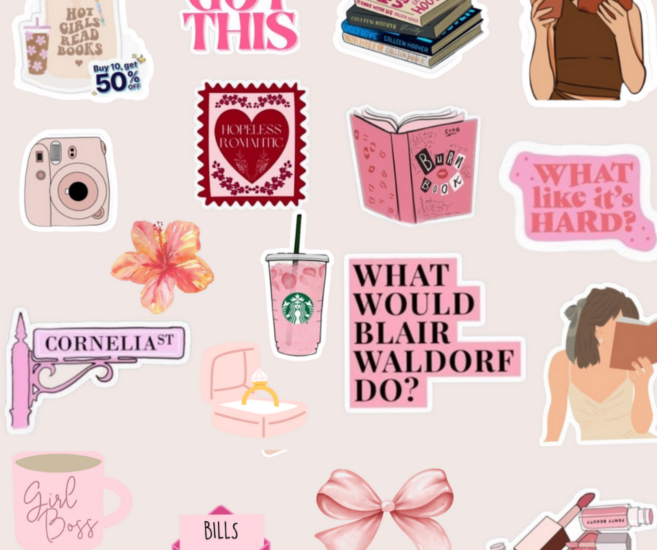 ✨ 🕯️ Bookish Girl Boss Stickers | Pink Aesthetic PNGs | stay inspired all year long