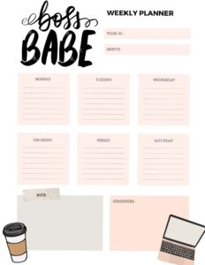 🥂 🍰 Boss Babe Planner — Digital Design & Creative Assets | dream life manifestation