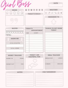 🌸 💌 Boss Lady Planner for Goals & Daily Wins | secret to staying productive