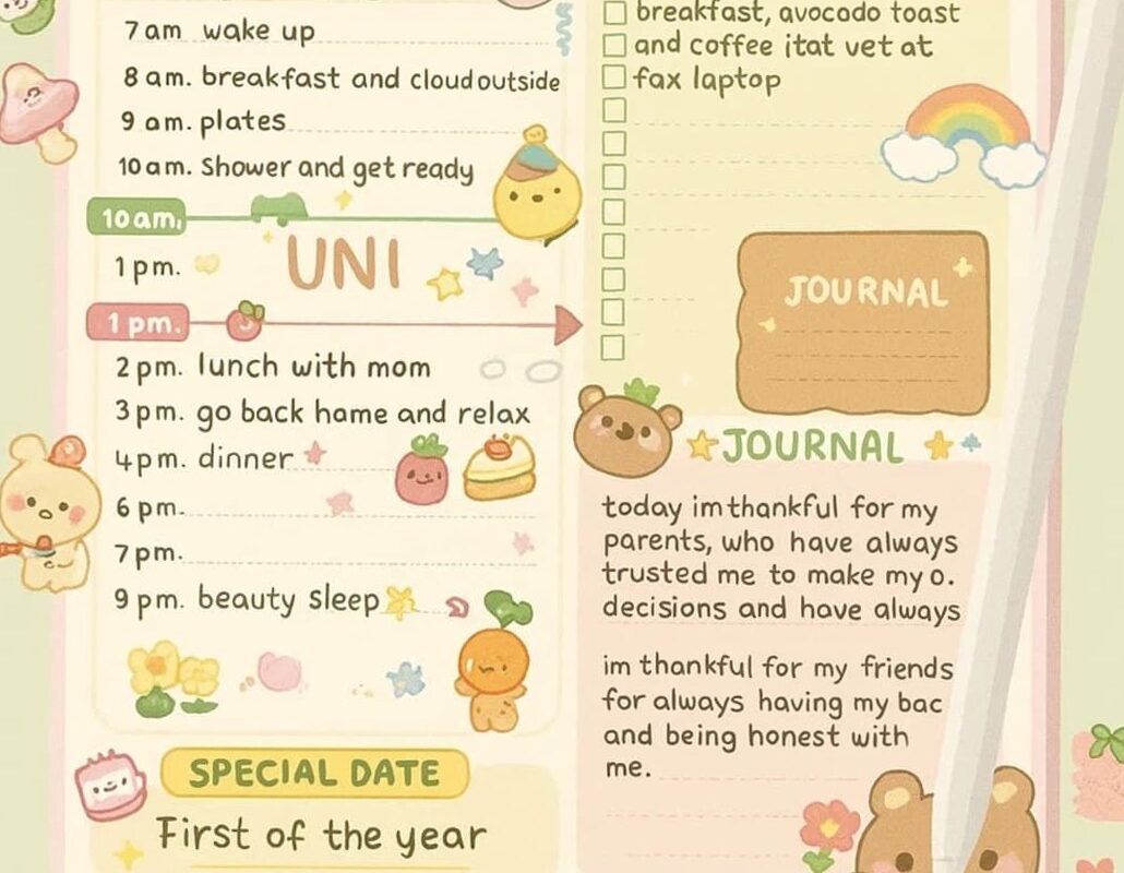 Charming Kawaii Daily Planner for Time-Blocked Perfection — 🖇️ 📁 only tool for life admin
