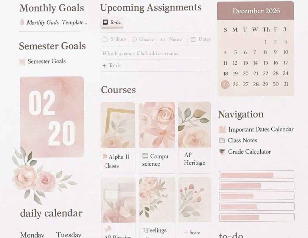 ☁️ 🤍 Charming Pink Aesthetic Student Planner for Inspired Studying | romanticize your routine