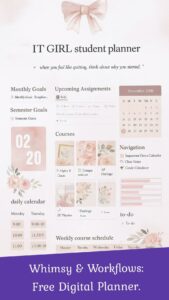 ☁️ 🤍 Charming Pink Aesthetic Student Planner for Inspired Studying | romanticize your routine