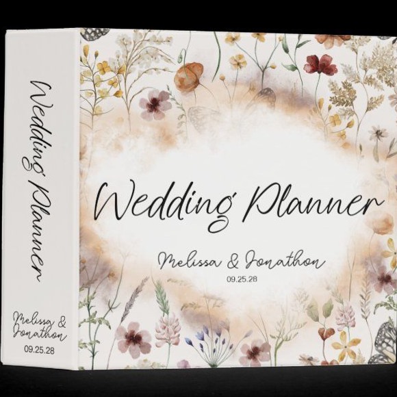 Charming Vintage Tiny Floral Wedding Planner in 3-Ring Binder — 📊 📅 secret to staying productive