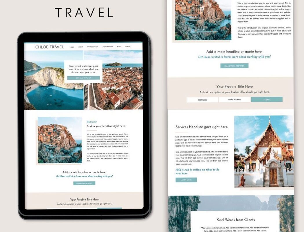 🪄 🌈 Chloe Travel Showit Template for Luxury Advisors | romanticize your routine