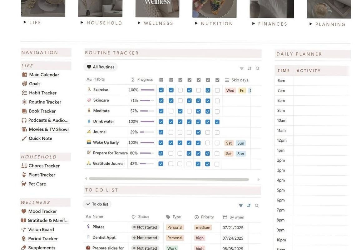 👰 💌 Clean Girl Notion Template for Digital Planners & Creative Assets | only tool for life admin