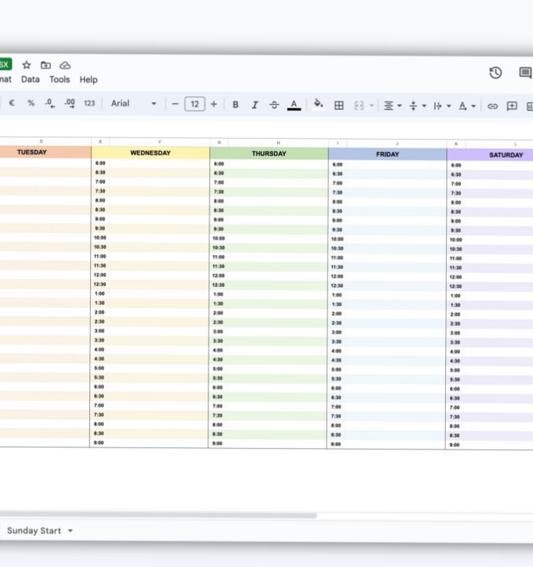 Colorful Digital Weekly Planner for Google Sheets & Excel – Organize Your Work Efficiently — 👰 💍 stay inspired all year long