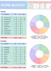 🌈 🎨 Colorful Home Budget Template — Google Sheets & Excel | stay inspired all year long