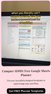 🖇️ 📝 Conquer ADHD with This Free Google Sheets Planner | stay inspired all year long