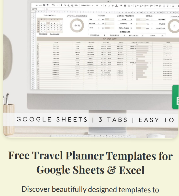 💎 🪄 Conquer Travel Planning with Free Excel Templates & Budget Sheets | secret to staying productive