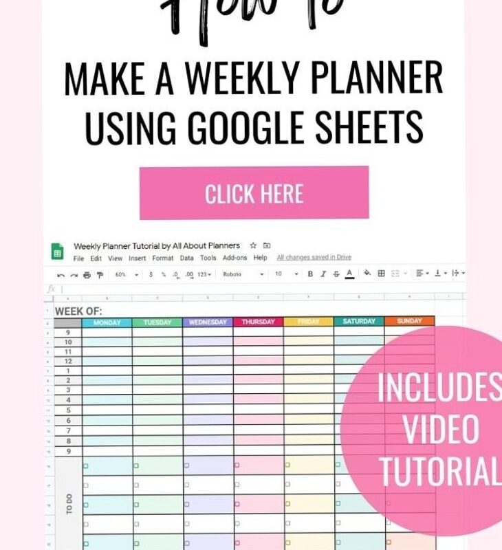 📌 📅 Create a Weekly Planner with Google Sheets for Free | secret to staying productive