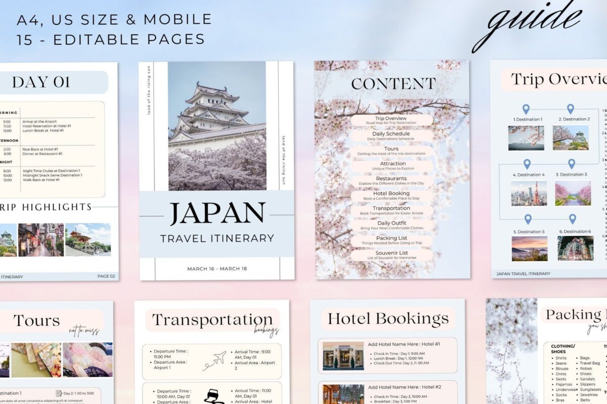 🎨 🖌️ Create Your Perfect Travel Itinerary with Editable Templates & Stylish Design | no-stress tracker