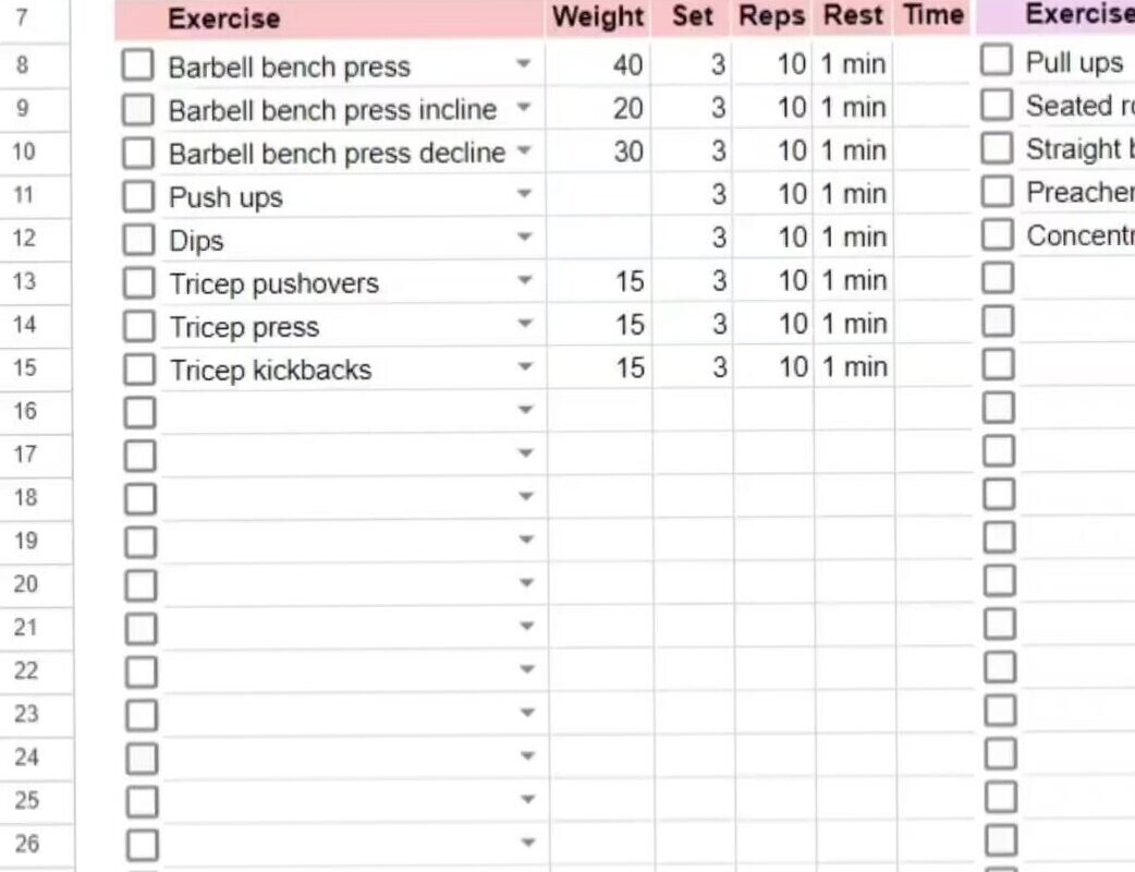 Custom Workout Planner for Google Sheets & Excel | Fitness Routine Builder 1768 — 🪄 💎 pro digital dashboard