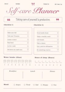 🎨 🌈 Cute Aesthetic Monthly Planner with 7-Day Self Care & Wellness Journals | secret to staying productive