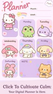 Cute Character Planner Template for Goodnote – Organize with Joy — 🌈 🎨 romanticize your routine