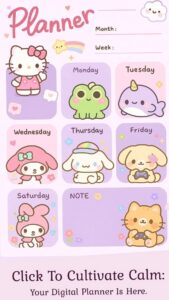 🕯️ 🕯️ Cute Character Planner Template for Goodnote – Organize with Joy | dream life manifestation