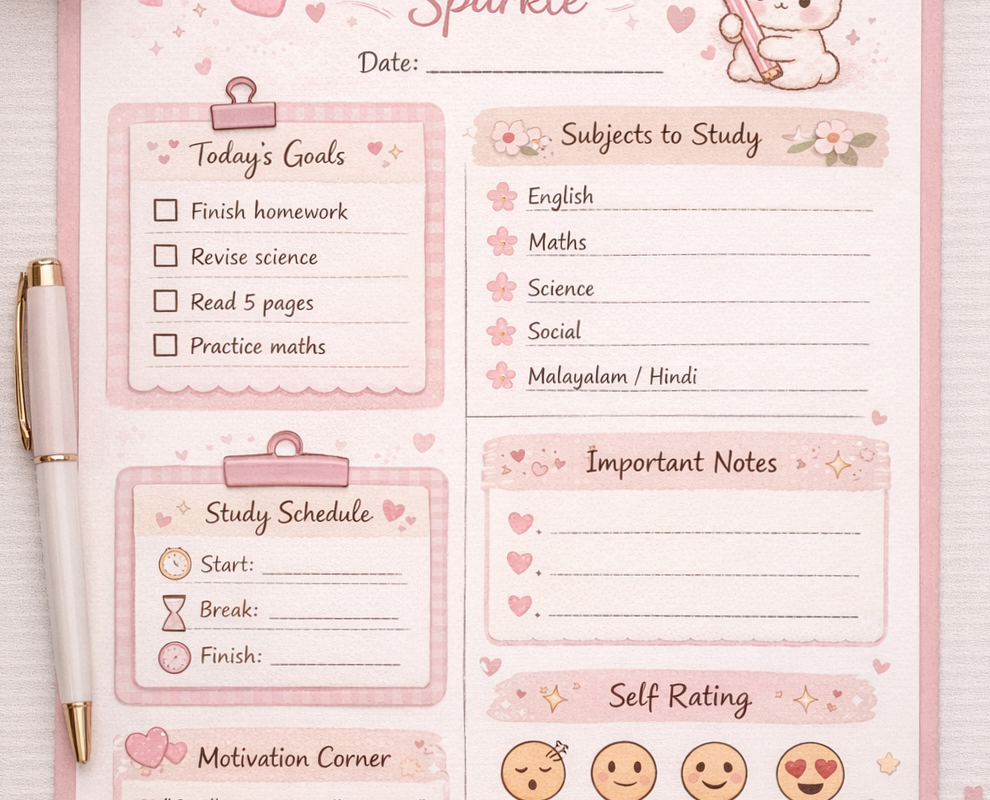 ✨ 🤍 Cute Pink Study Planner Template | Stay Focused & Sparkle | stay inspired all year long