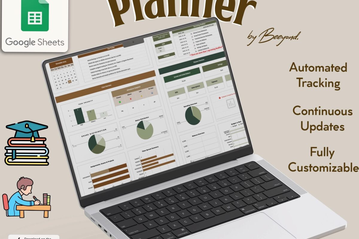 ☁️ 🎀 Digital Student Planner Template for Creative Organization | stay inspired all year long