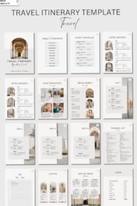 Digital Travel Itinerary Template | Instant Download | Canva Design — 👰 🍰 no-stress tracker