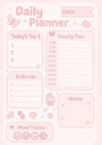 🌿 ☁️ dream life manifestation: Cute Daily/Study Planner | Digital Design | Creative Planner Assets