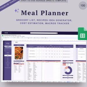 🤍 🎀 dream life manifestation: Efficient Meal Planning with Google Sheets & Nutrition Tracking