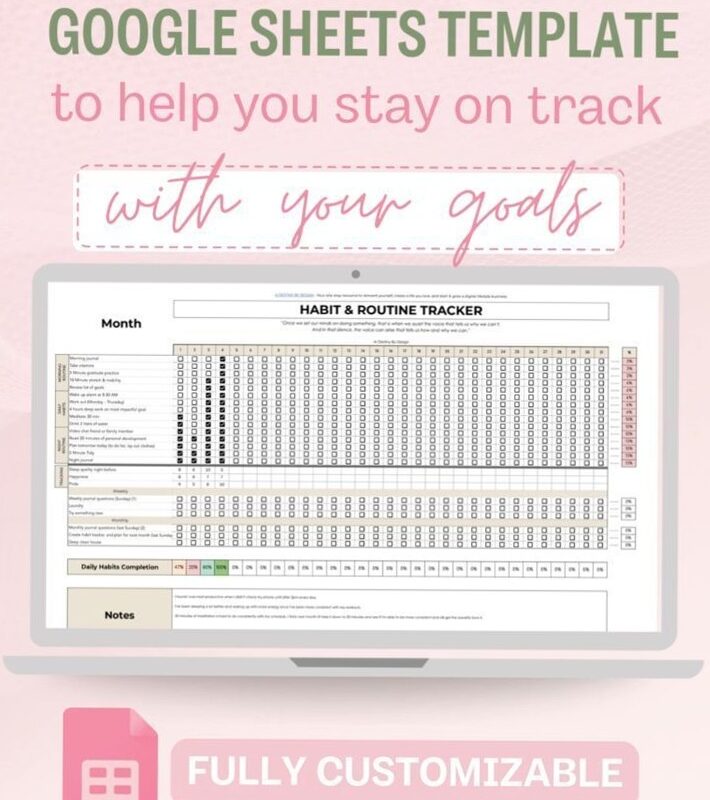 💌 🥂 dream life manifestation: Free Google Sheets Template for Goal Tracking